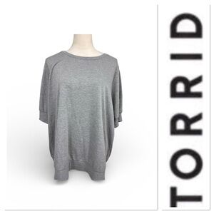Torrid gray dolman short sleeved top size 3-3X/22-24